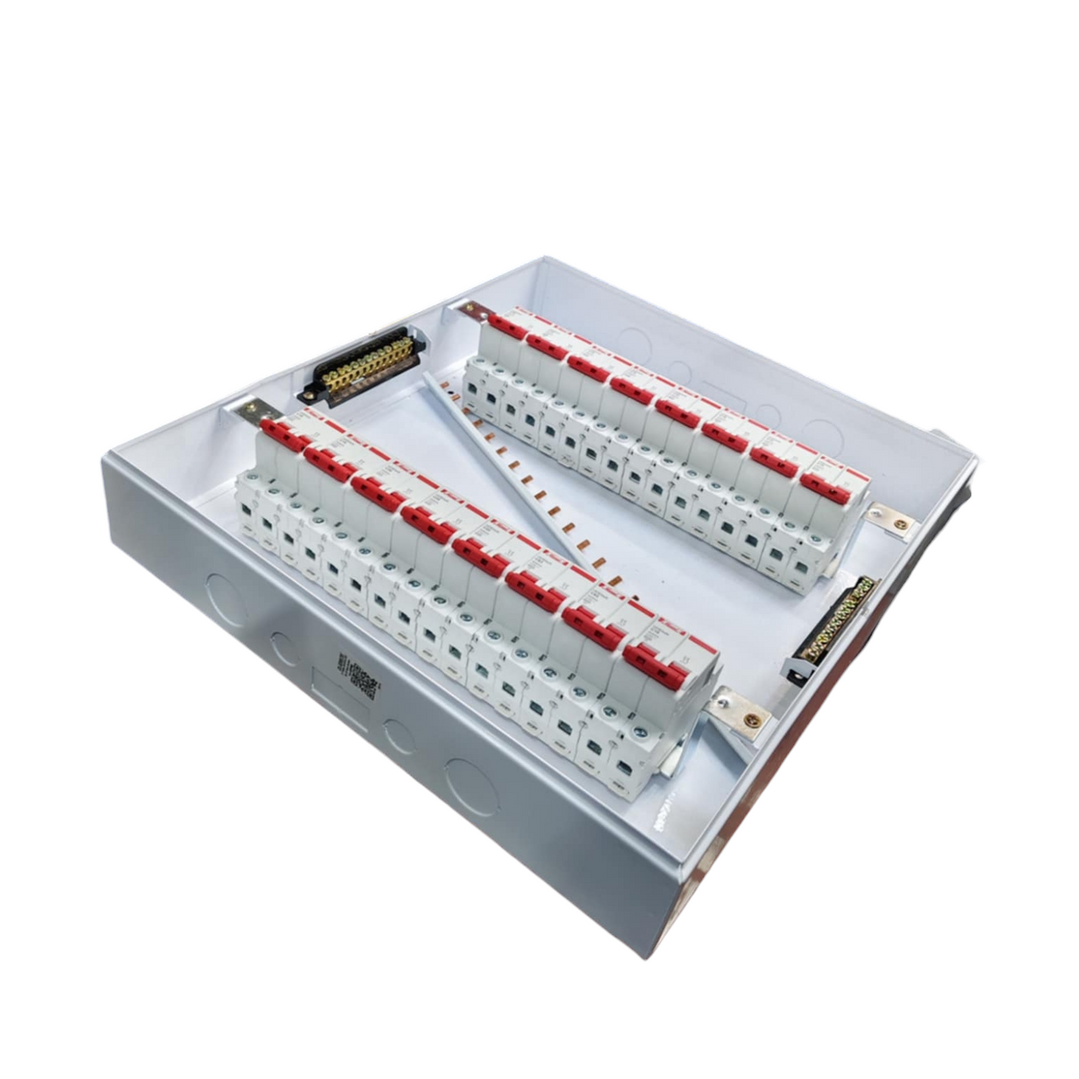 Himel Breakers Panel Board 63A 2 Pole Main electrical circuitry with multiple circuit breakers in a metal enclosure