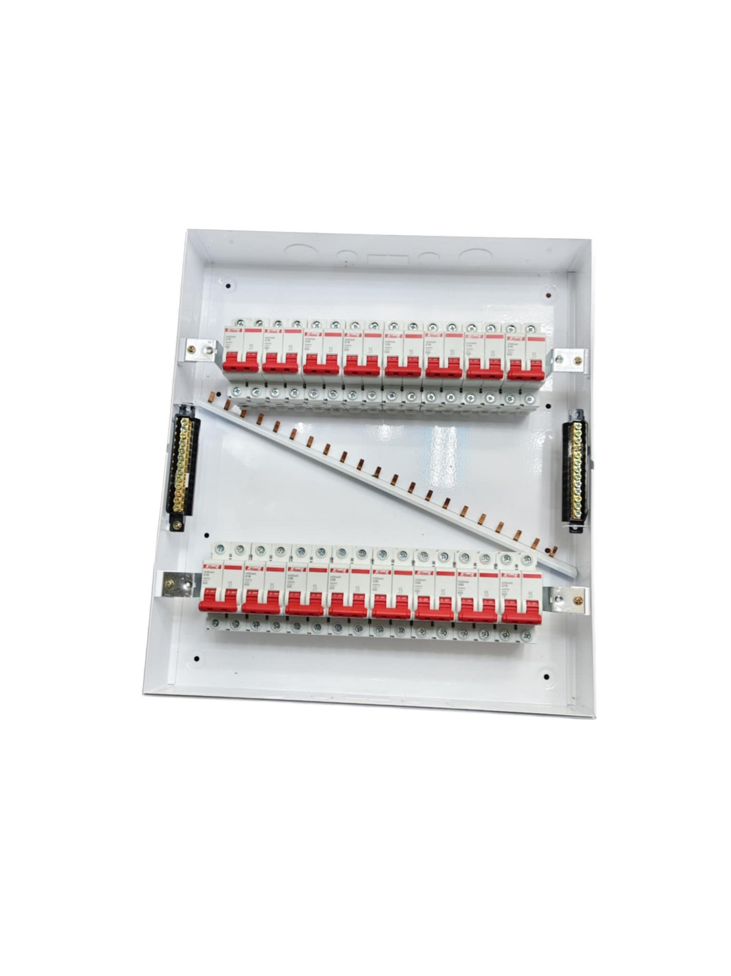 Himel HDB Breakers Panel Board 50A 2 Pole with multiple circuit breakers in white metal enclosure