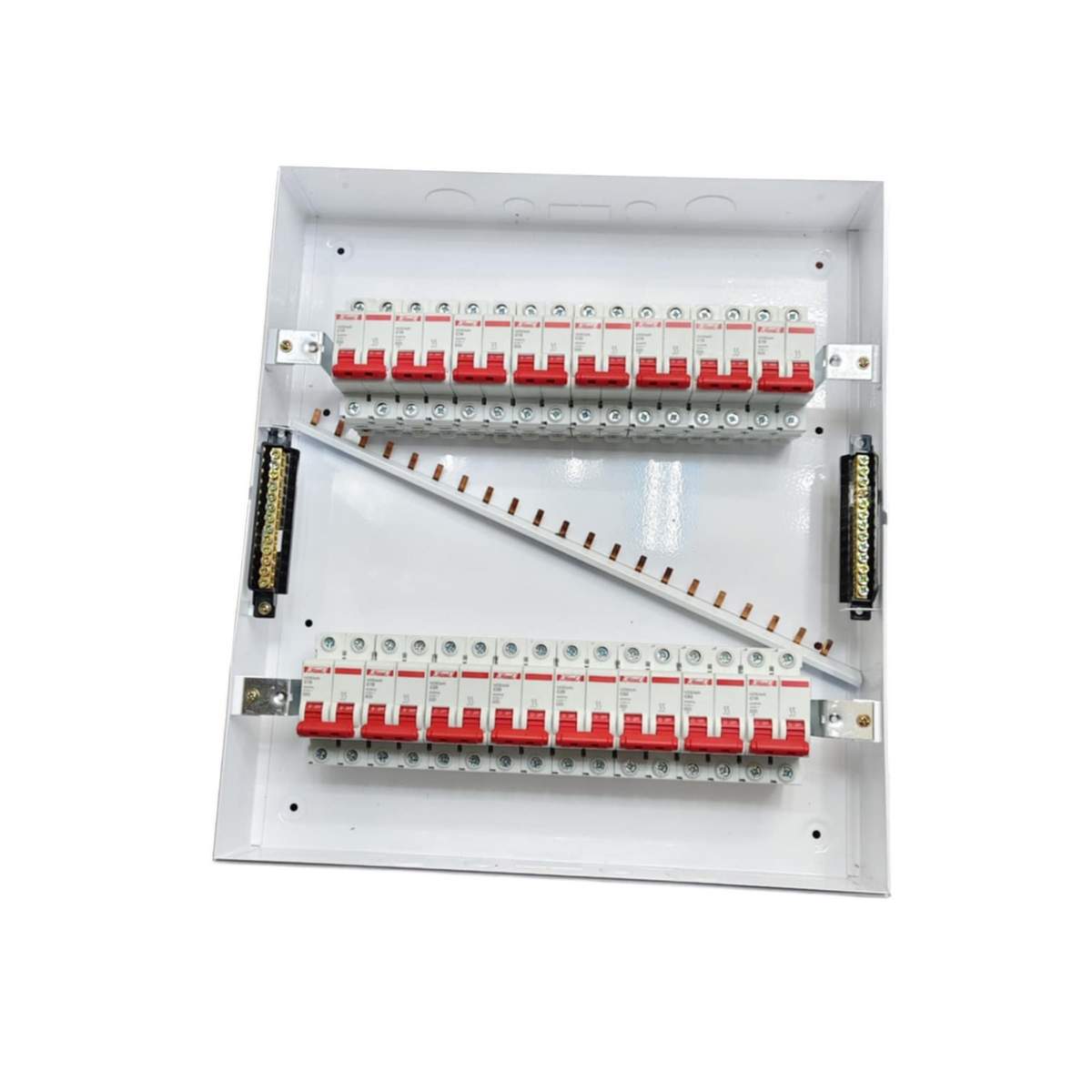 Himel HDB Breakers Panel Board 50A 2 Pole with multiple circuit breakers in white metal enclosure