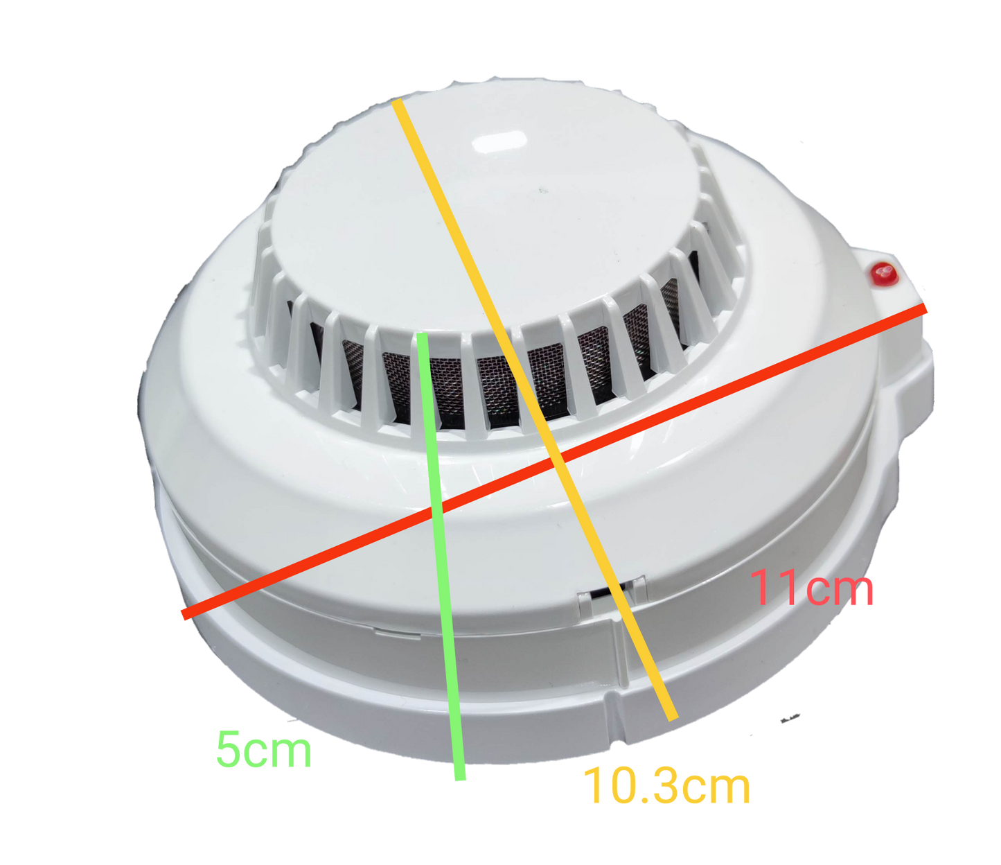 White Smoke Alarm 24V DC Horing LIH fire detector with circular design and ventilation slots