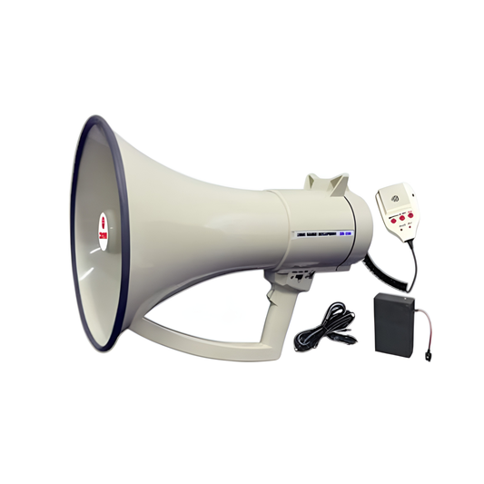 Crown 60W Megaphone Siren, Whistle and Voice Recorder with Bluetooth USB/SD Aux In Range 60 Meters 300 x 425mm without Batteries 8pcs Type C SR-106UB