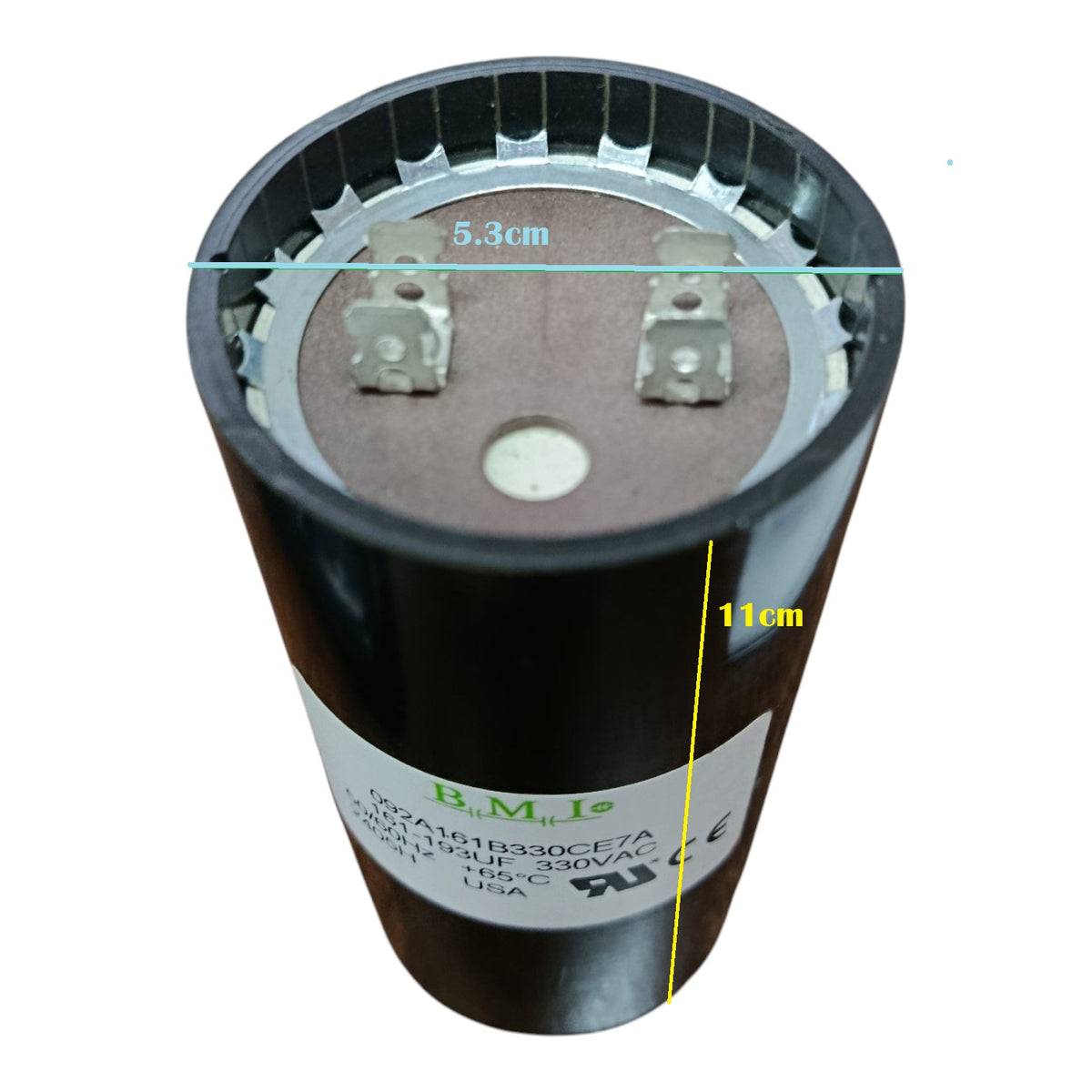 BMI Motor Starting Capacitor 161-193UF 330V AC, Capacitor 161-193MFD