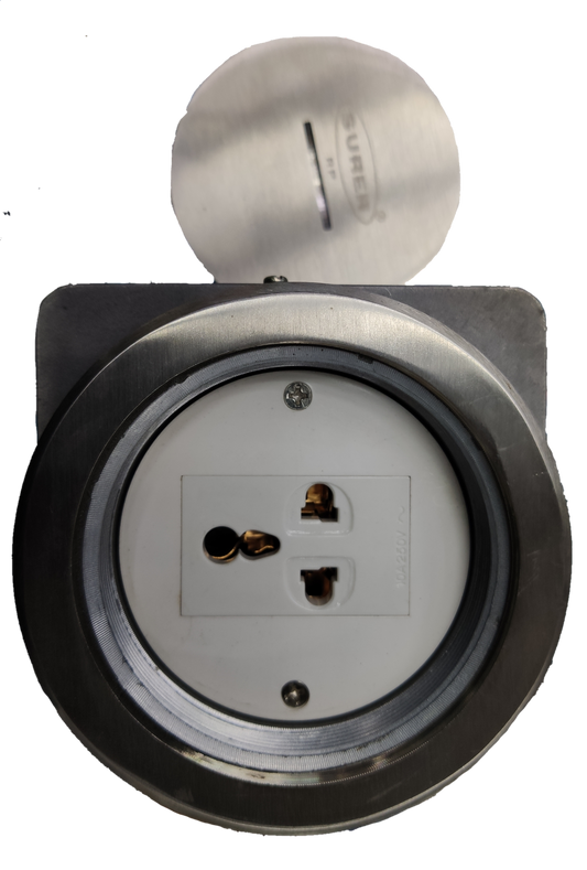 Surer 1 Gang Universal with Ground power point socket with protective metal cover