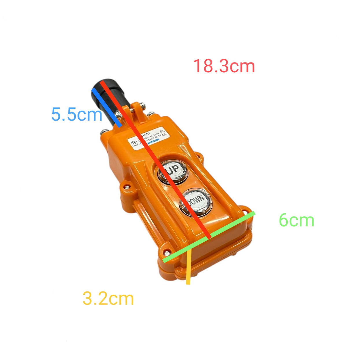 Auspicious Industrial Hoist Push Button Switch, Up and Down Button
