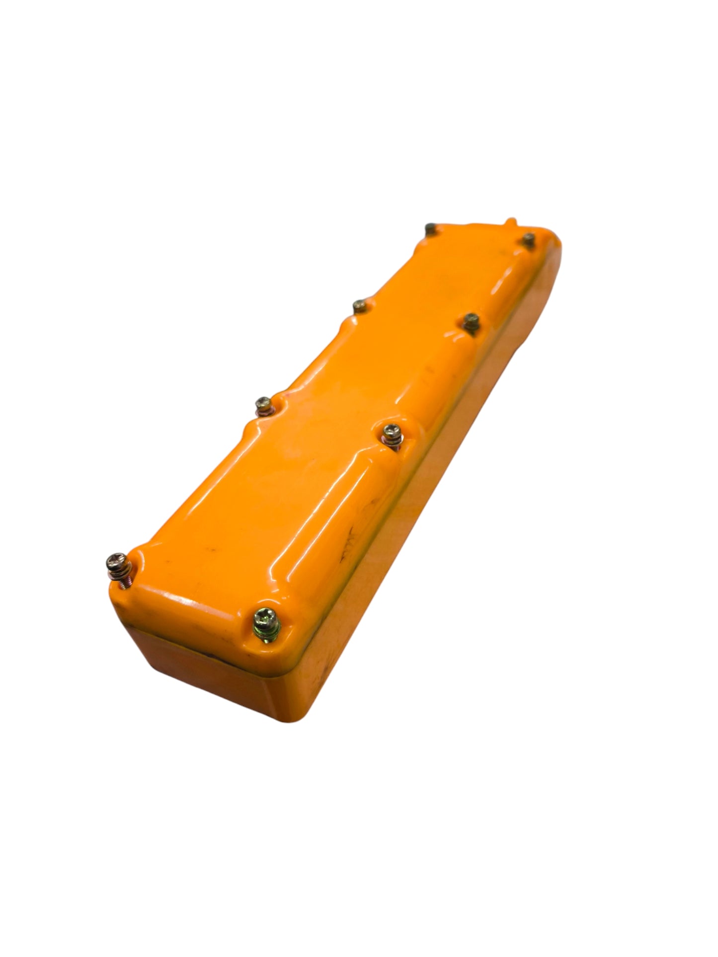 Auspicious industrial hoist push button switch in bright orange with secure screws on the casing