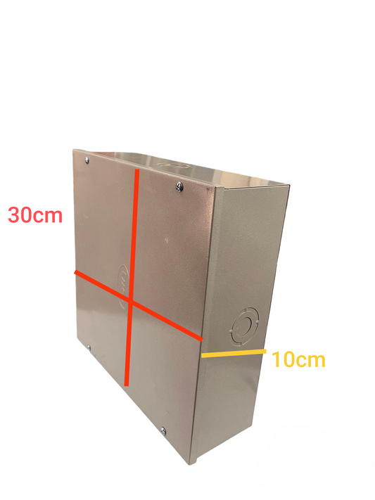 Local industrial pull box 0.65mm thickness with metal body measuring 30cm by 10cm