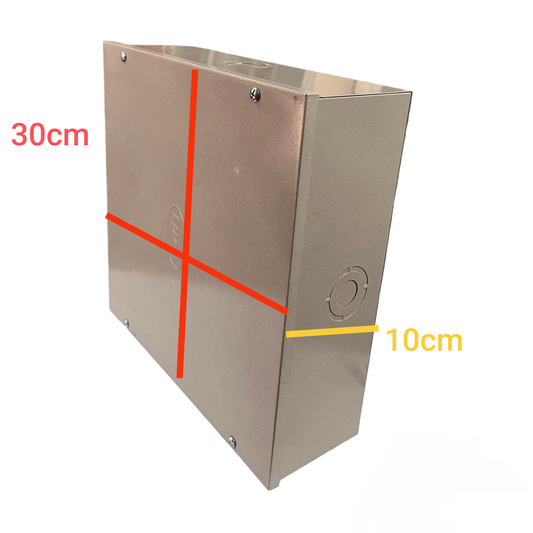 Local industrial pull box 0.65mm thickness with metal body measuring 30cm by 10cm