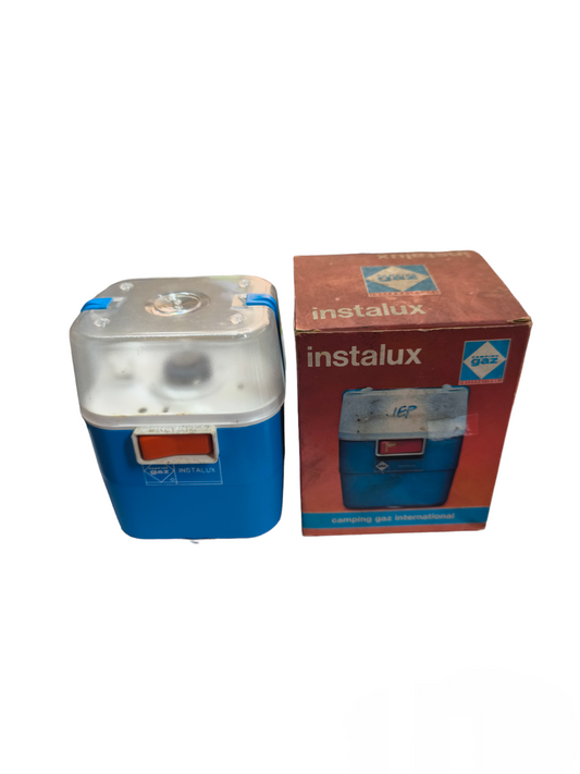 Instalux Camping Gas International Vintage blue lantern with original packaging box
