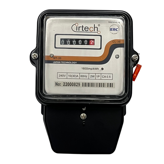 Cirtech KWH meter single phase mechanical electricity meter with clear cover black case and analog counter