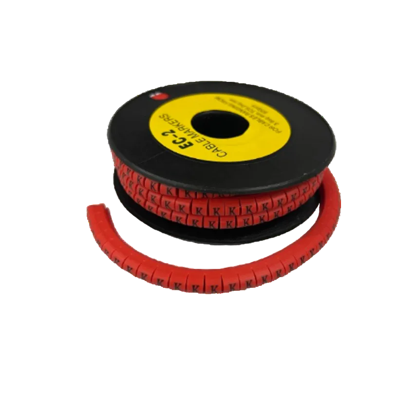 500pcs Cable Marker Red - K on a spool for effective cable organization and labeling