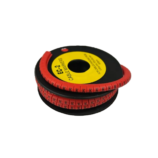 500pcs Cable Marker Red - K on a spool for organized cable management and easy identification