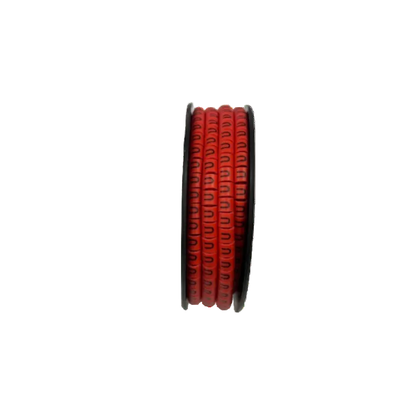 500pcs Cable Marker Red - U for effective organization of electrical cables and wires.