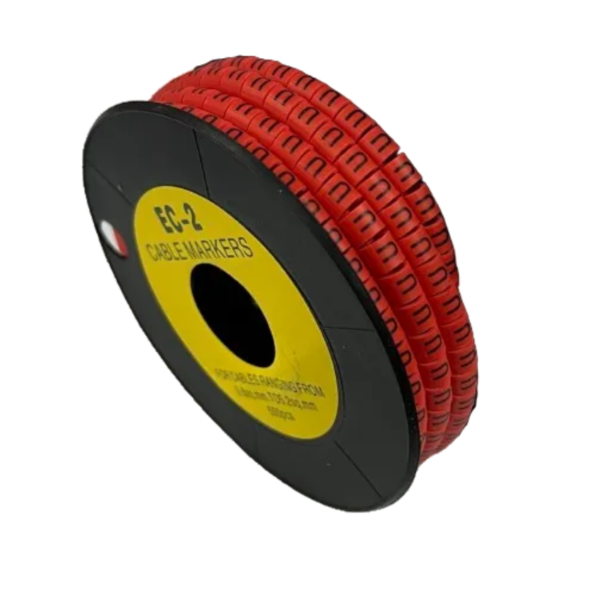 Grippes 500pcs Cable Marker Red - U on a spool for organized cable management and identification