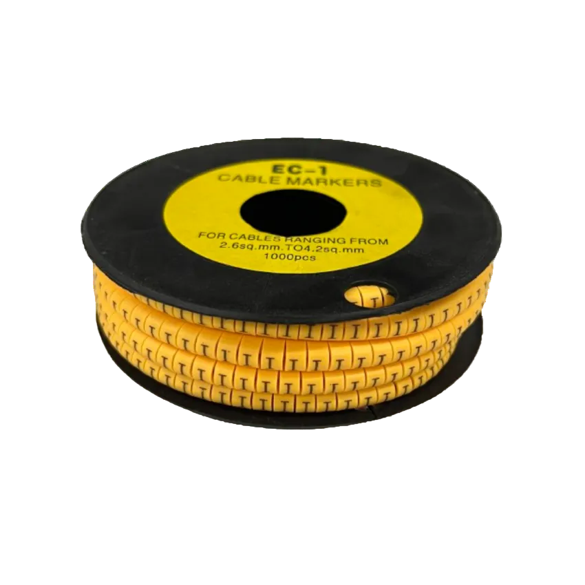 China cable reel with Cable "I" Marker 2.6mm to 4.2mm Yellow 1000pcs flexible markers for wire labeling