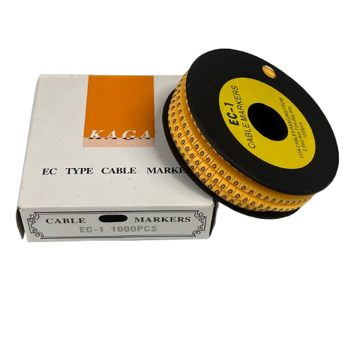 China cable management spool of yellow EC1 cable markers with box 0 Marker 2.6mm to 4.2mm
