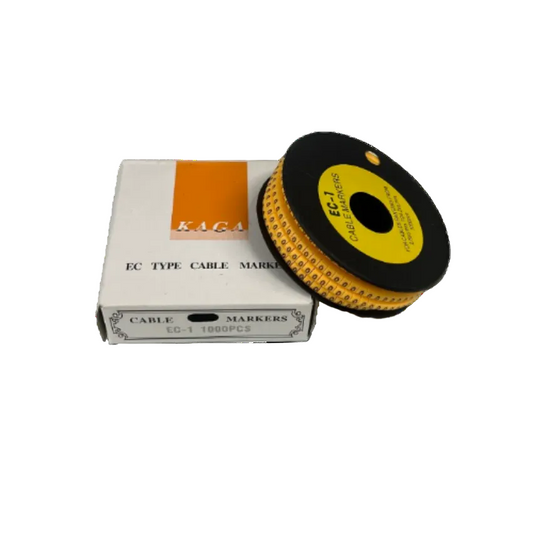 China cable management spool of yellow EC1 cable markers with box 0 Marker 2.6mm to 4.2mm