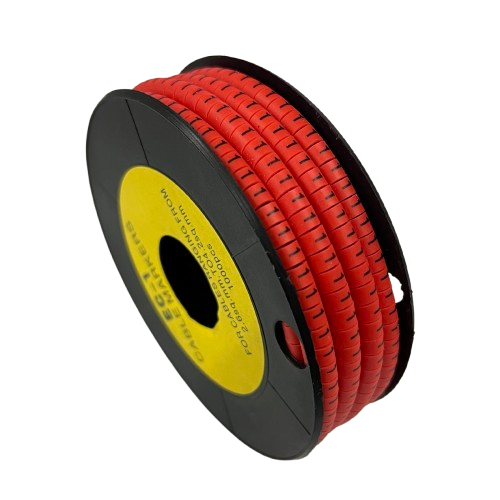 Grippes cable management spool of red marker tubing 1 Marker Red 2.6mm to 4.2mm for organizing wires