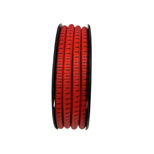 Grippes cable management spool of red spiral markers with printed labels 1 Marker Red 2.6mm to 4.2mm for wire identification