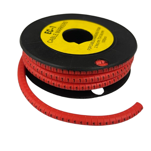 Grippes cable markers spool 1 Marker Red 2.6mm to 4.2mm segmented sleeve for labeling wires and cables