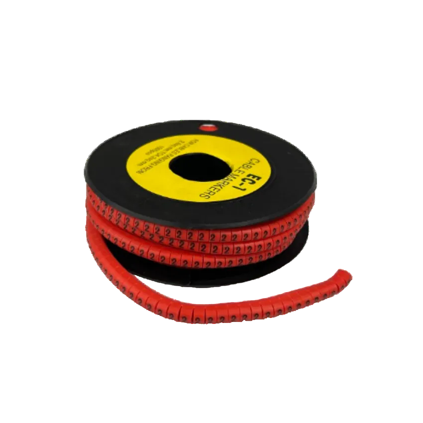 Grippes 2 Cable Marker Red spool of flexible red number 2 cable markers for wire identification