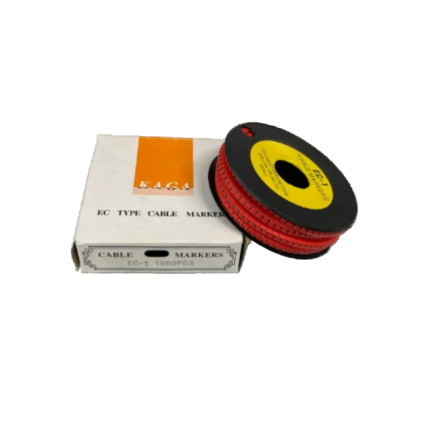 Grippes 2 Cable Marker Red spool of numbered EC type cable markers for cable management