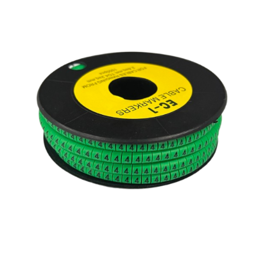 Grippes spool of 4 Cable Marker Green adhesive number labels on a reel for cable management