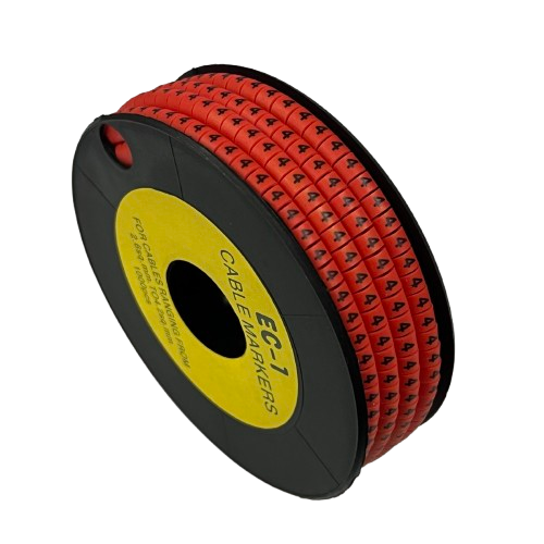 Grippes cable management spool of red marker rings 4 Marker Red 2.6mm to 4.2mm for wire identification