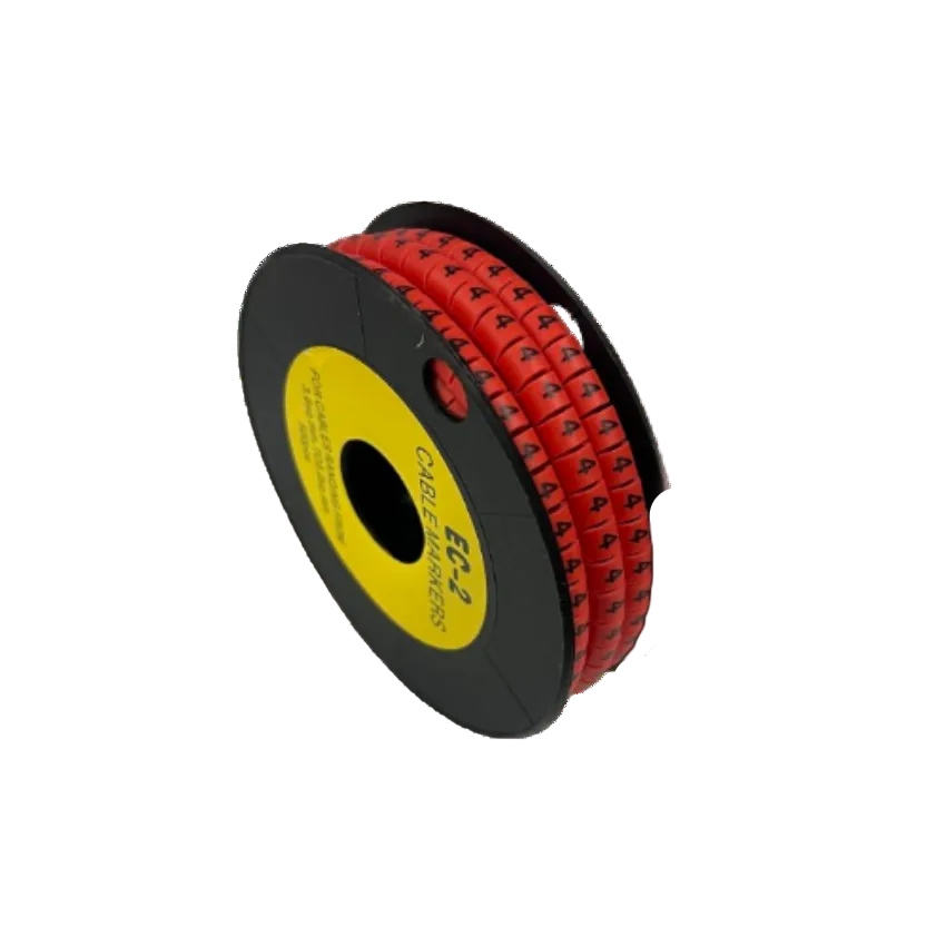 Grippes 500pcs Cable Marker Red - 4 on a spool for organized cable management