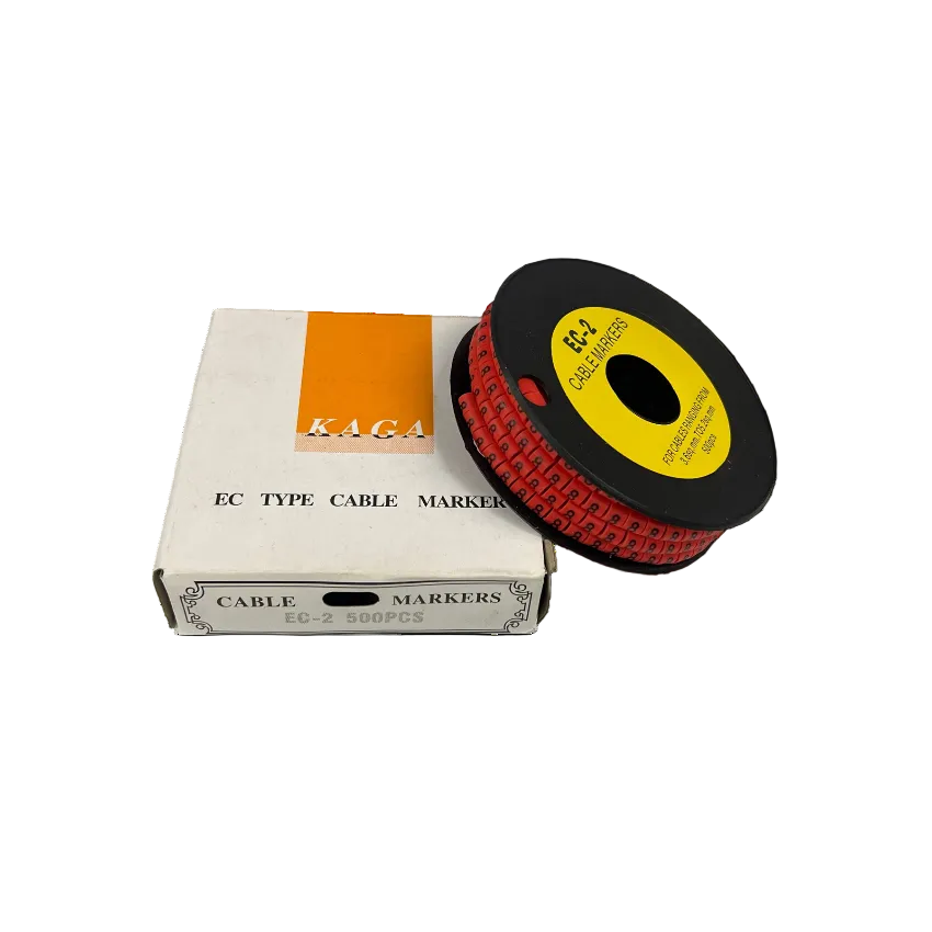 500pcs Cable Marker Red - 8 on a spool with box, ideal for organizing and identifying cables.