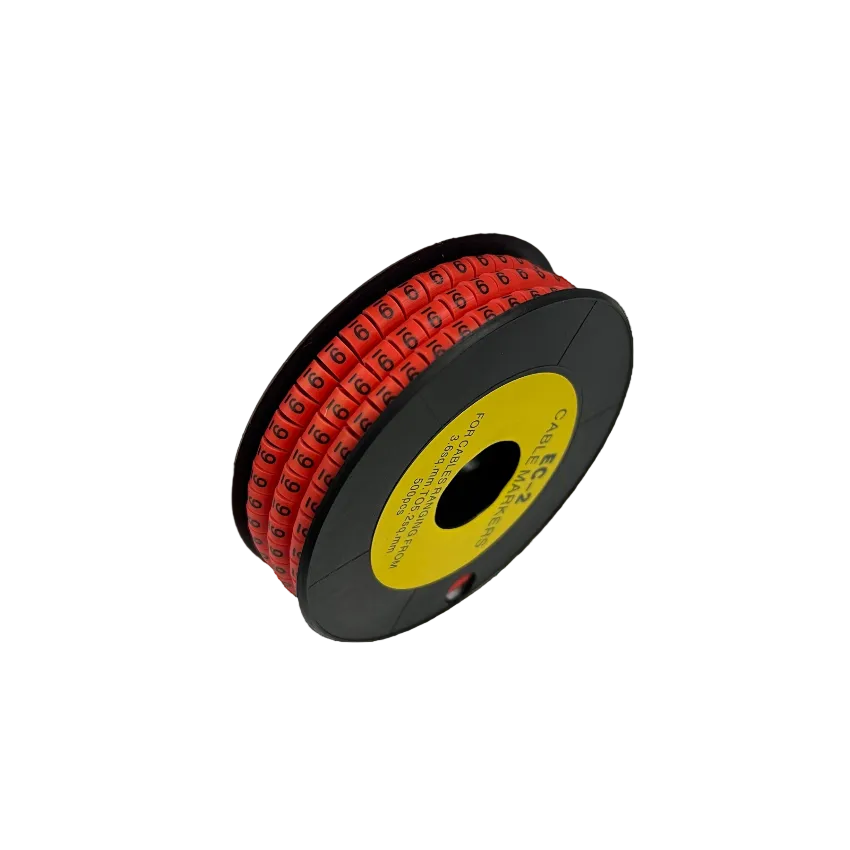 Grippes 500pcs Cable Marker Red - 9 on a spool for organized cable management and easy identification