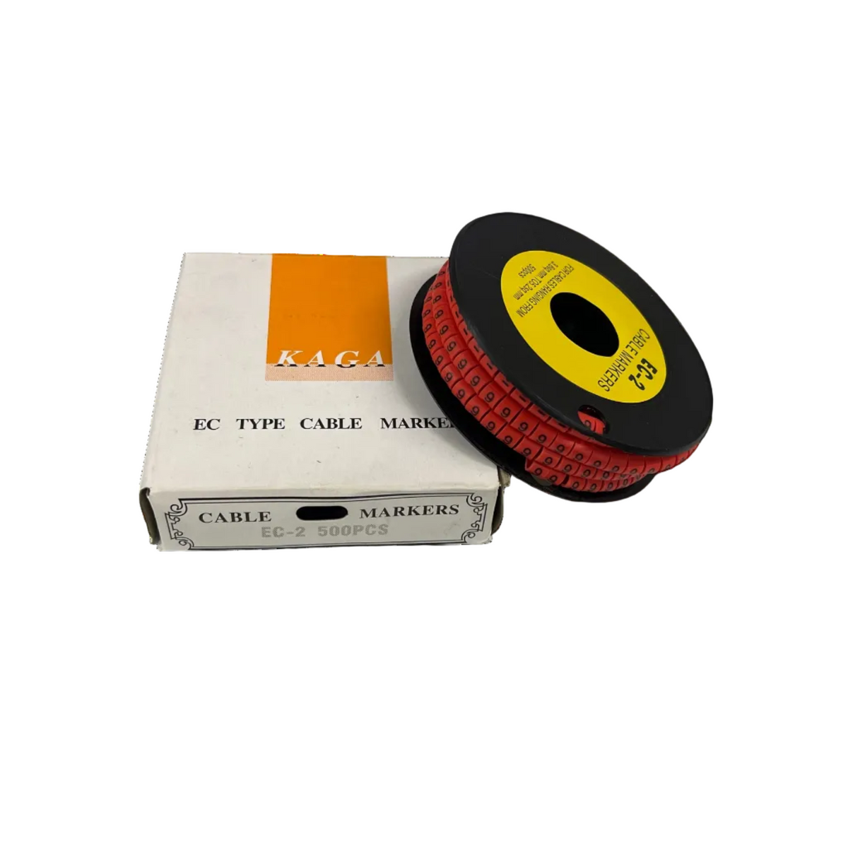 KAGA EC-2 500pcs Cable Marker Red - 9 on spool for effective cable organization