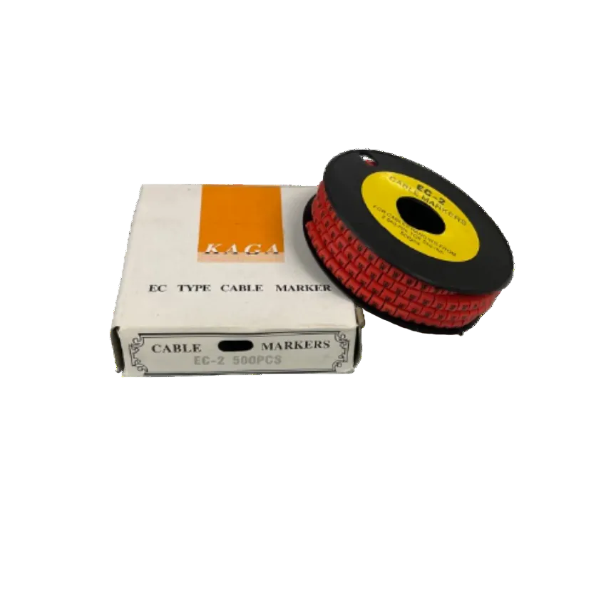 Grippes 500pcs Cable Marker Red - W on a spool with packaging for effective cable organization