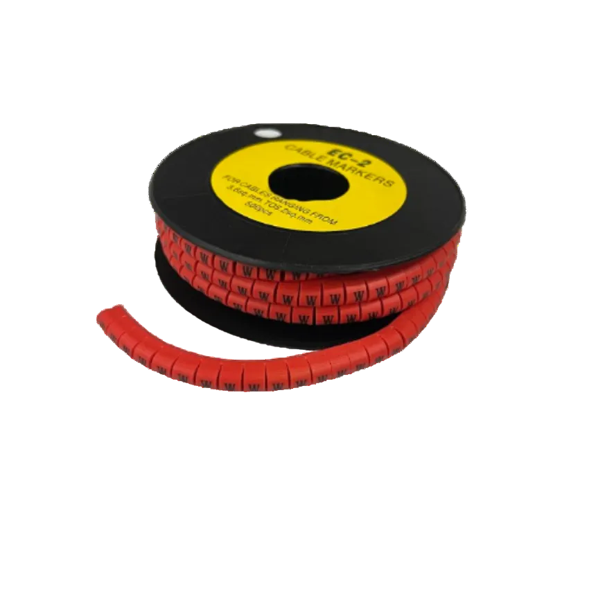 500pcs Cable Marker Red - W on a roll for organized cable management and labeling