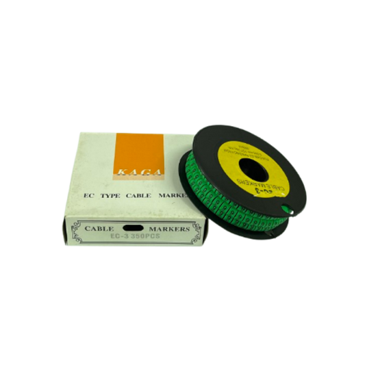 Spool of green numbered cable markers with box for wiring organization 9 Marker 5.0mm to 7.2mm Green