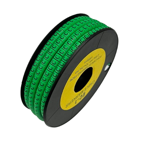 Grippes Cable "C" Marker EC-1 Green spool of adhesive cable labels for wire identification