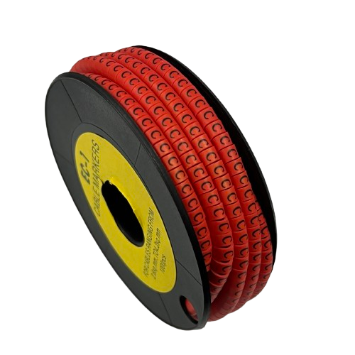 Grippes Cable C Marker Red 2.6mm to 4.2mm spool for cable management in red color