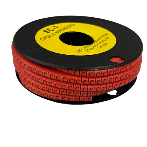 Grippes Cable C Marker Red 2.6mm to 4.2mm cable management spool with red letter C markers
