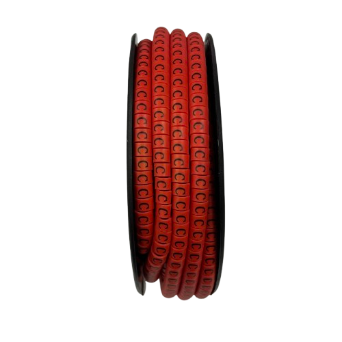 Grippes Cable C Marker Red 2.6mm to 4.2mm spool for cable management with visible C-shaped markers