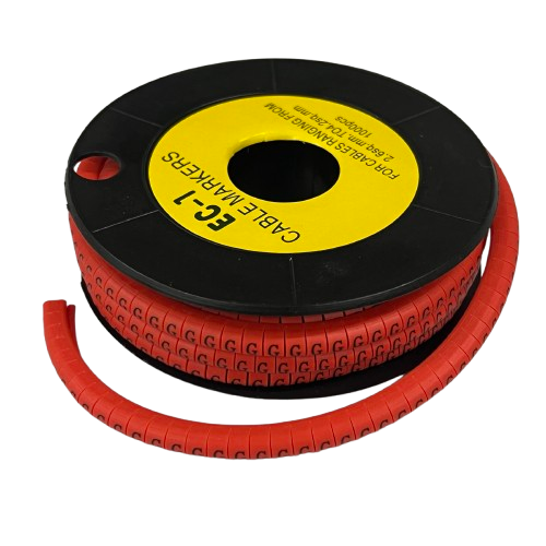 Grippes spool of Cable "G" Marker Red 2.6mm to 4.2mm tape showing red G markers on flexible strip