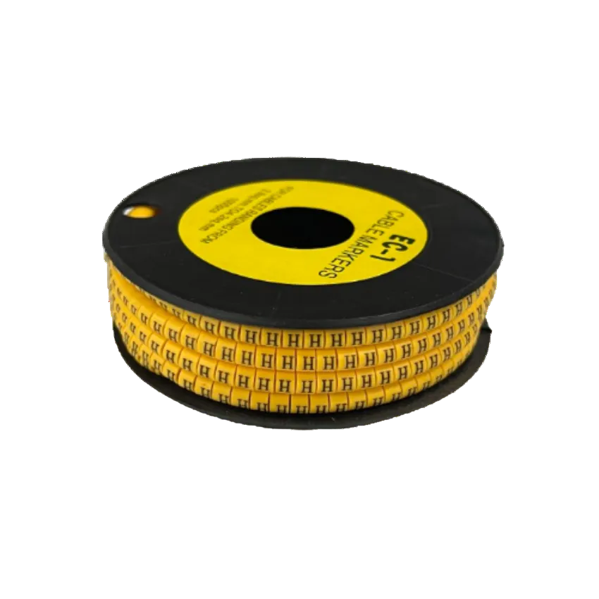 Reel of yellow Cable "H" Marker 2.6mm to 4.2mm labels for cable management from China