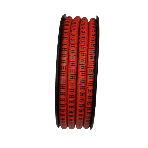 Grippes spool of Cable "H" Marker Red 2.6mm to 4.2mm coiled wire markers for cable identification