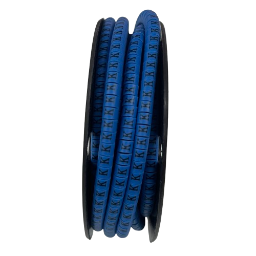 Spool of blue Cable "K" Marker 2.6mm to 4.2mm Blue spiral cable identification sleeve for wire organization