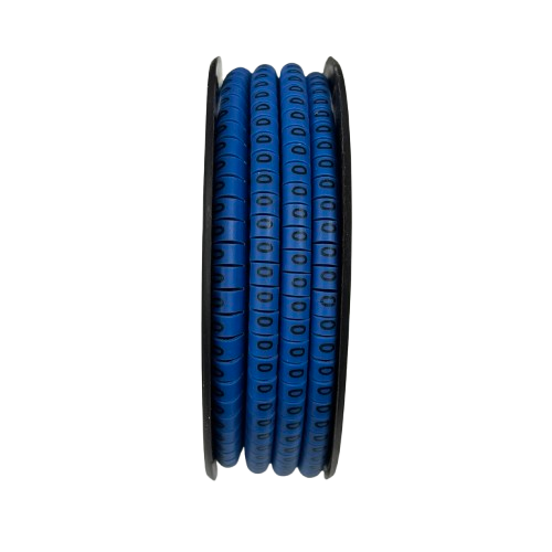 Spool of blue numeric cable markers for wire organization Cable Marker 0 Blue product photo