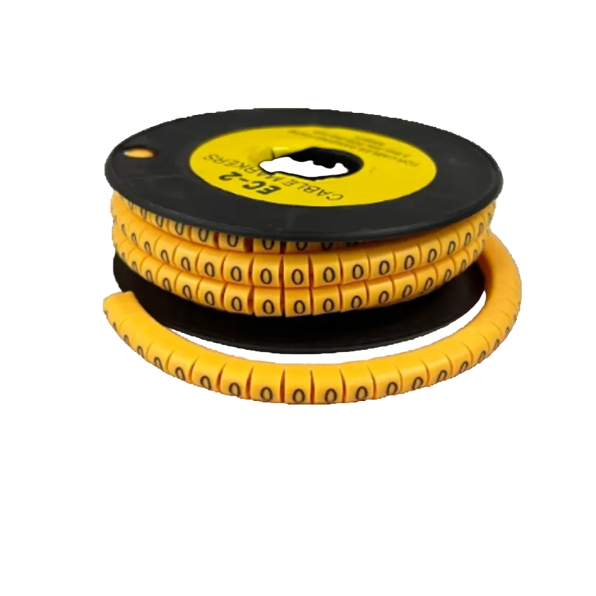 Grippes spool of Cable Marker 0 - Yellow flexible numbered cable markers on black reel for wire labeling