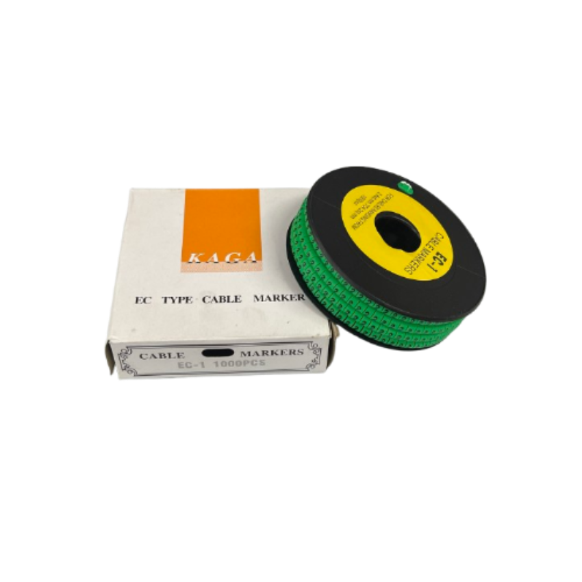 Grippes Cable Marker 2 Green spool of numeric cable ID markers on reel for wire organization and labeling