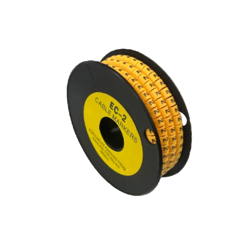 Grippes Cable Marker - 2 Yellow spool of numeric cable markers on black reel for wire labeling
