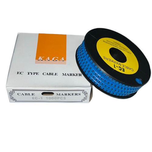 Cable Marker 3 Blue roll of blue numeric cable markers on spool with white EC type 1000pcs box for cable management from China