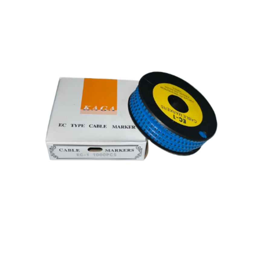 Cable Marker 3 Blue roll of blue numeric cable markers on spool with white EC type 1000pcs box for cable management from China