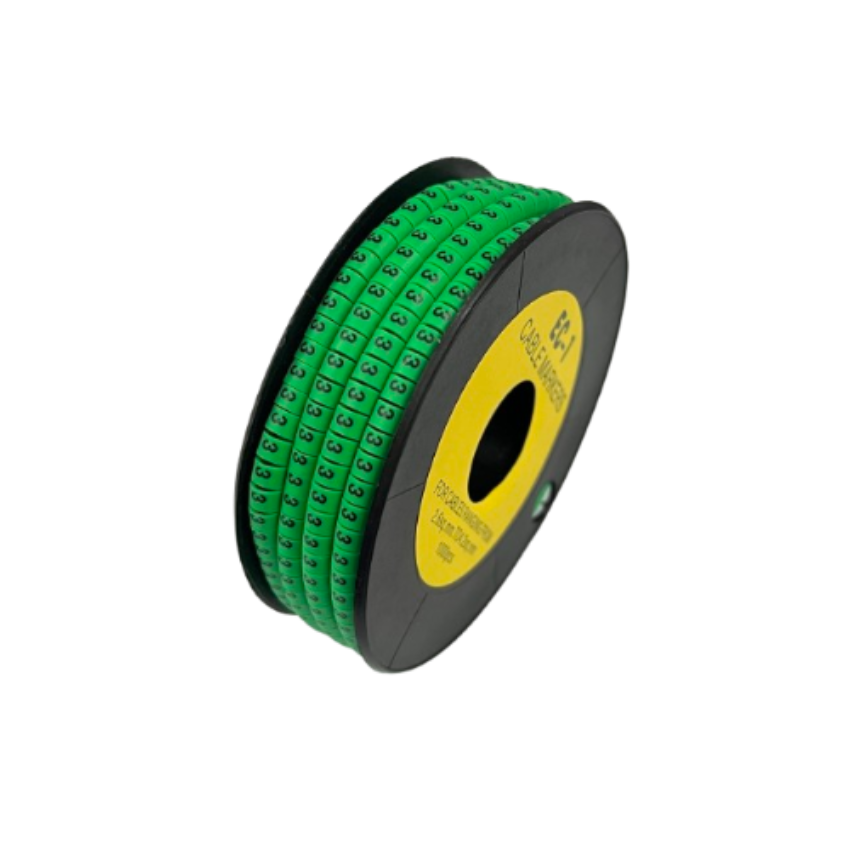 Grippes Cable marker 3 Green spool of numbered adhesive cable markers for wiring organization