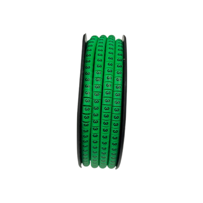 Grippes Cable marker 3 Green spool of numbered wire labels for quick cable identification and organization